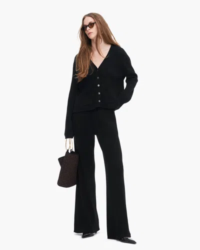 Atm Anthony Thomas Melillo Women's Cotton Cashmere Ribbed Long Sleeve Cardigan Sweater In Black