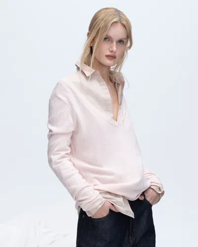Atm Anthony Thomas Melillo Women's Cotton Cashmere V-neck Sweater In Neutral