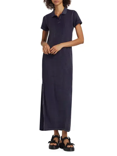 Atm Anthony Thomas Melillo Women's Cotton Knit Short-sleeve Polo Dress In Black