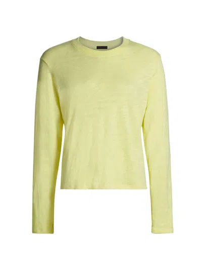 Atm Anthony Thomas Melillo Women's Cotton Long-sleeve Crewneck T-shirt In Lemon Chiffon