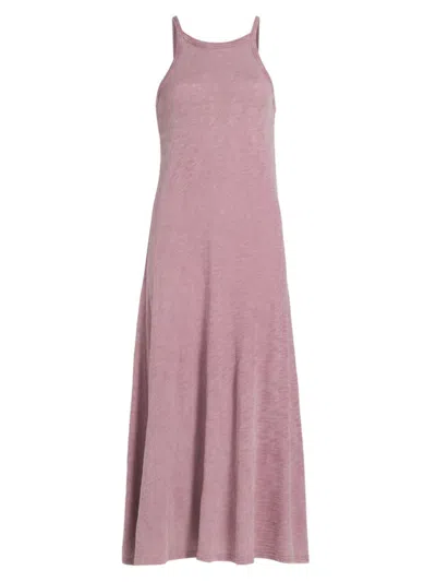 Atm Anthony Thomas Melillo Slub Jersey Chroma Wash Tank Maxi Dress In Wisty Mauve