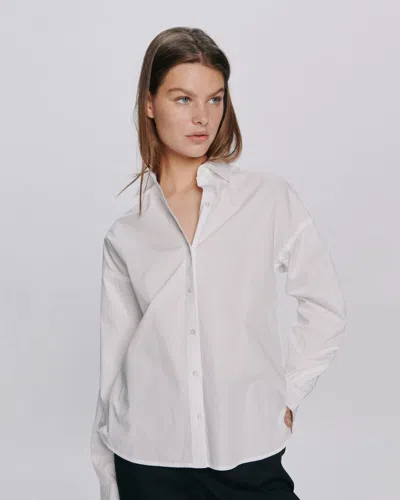 Atm Anthony Thomas Melillo Women's Cotton Poplin Boyfriend Shirt In White