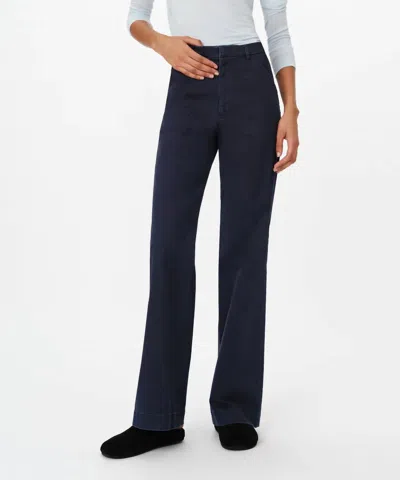 Atm Anthony Thomas Melillo Women's Cotton Twill Flare Leg Pant In Midnight In Blue