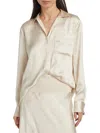 Atm Anthony Thomas Melillo Women's Cracked Satin Shirt In Neutral
