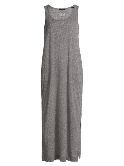 Atm Anthony Thomas Melillo Heathered Donegal Jersey Schoolboy Tank Dress In Heather Grey