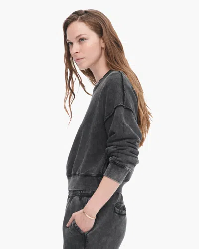 Atm Anthony Thomas Melillo Women's French Terry Pigment Wash Crew Neck Sweatshirt In Gray