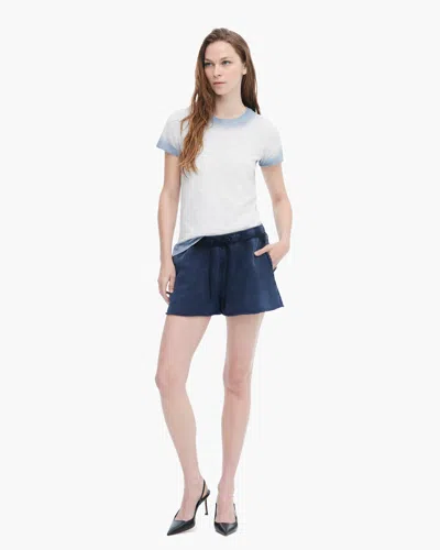 Atm Anthony Thomas Melillo Women's French Terry Pigment Wash Pull-on Shorts In Blue
