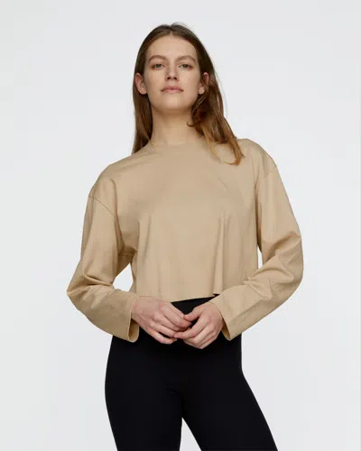 Atm Anthony Thomas Melillo Women's Heavyweight Jersey Long Sleeve Cropped Boxy T-shirt Cotton In Brown