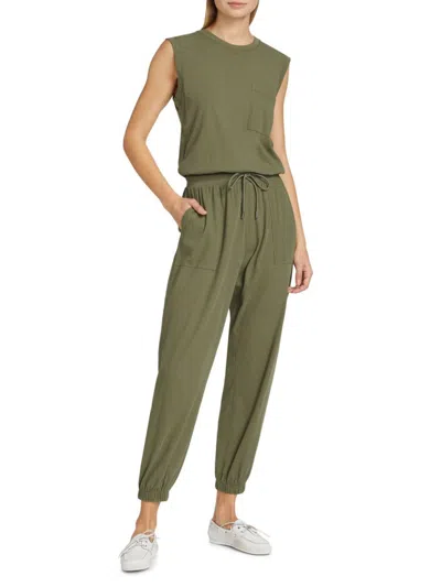 Atm Anthony Thomas Melillo Women's High Torsion Sleeveless Jumpsuit In Green