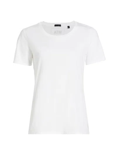 Atm Anthony Thomas Melillo Women's Jersey Cotton Crewneck T-shirt In White