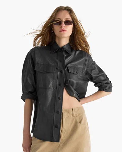 Atm Anthony Thomas Melillo Women's Leather Shirt Jacket In Black