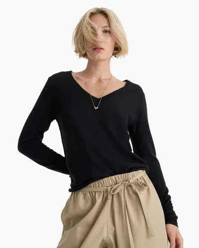 Atm Anthony Thomas Melillo Women's Lightweight Cashmere V-neck Sweater In Black