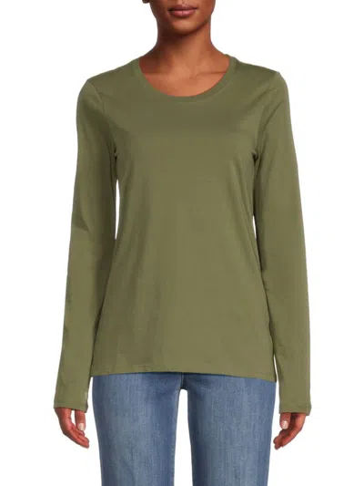 Atm Anthony Thomas Melillo Women's Jersey Cotton Long-sleeve T-shirt In Olive