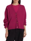 Atm Anthony Thomas Melillo Women's Merino Wool V-neck Cardigan In Multi