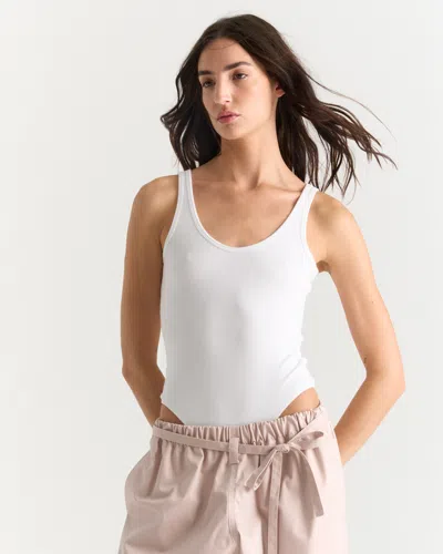 Atm Anthony Thomas Melillo Women's Modal Rib Bodysuit In White
