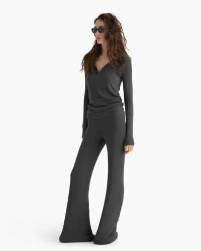 Atm Anthony Thomas Melillo Women's Modal Rib Flare Pant In Gray