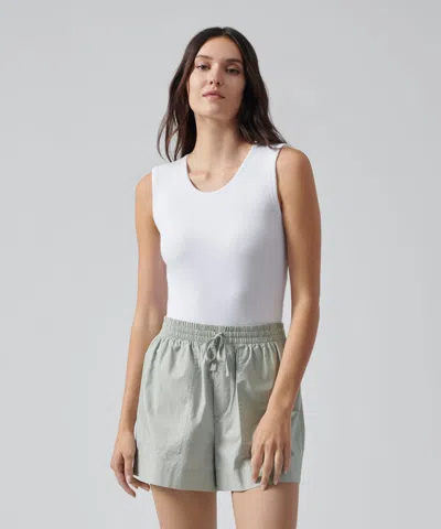 Atm Anthony Thomas Melillo Women's Modal Rib Sleeveless Bodysuit In White