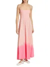 Atm Anthony Thomas Melillo Tonal Drop Slub Jersey Smocked Maxi Dress In Cherry Blossom Combo