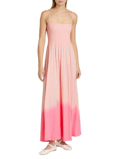 ATM ANTHONY THOMAS MELILLO ATM ANTHONY THOMAS MELILLO WOMEN'S OMBRÉ SLUB JERSEY SMOCKED MAXI DRESS