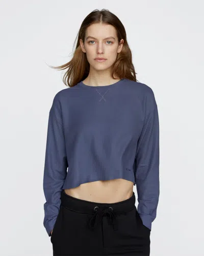 Atm Anthony Thomas Melillo Women's Pima Cotton Pique Cropped Boxy T-shirt In Blue