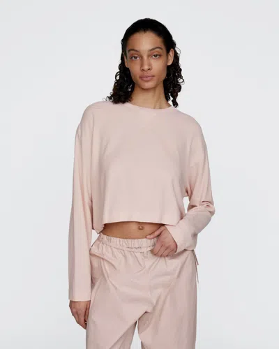 Atm Anthony Thomas Melillo Pique Long Sleeve Tee In Pink