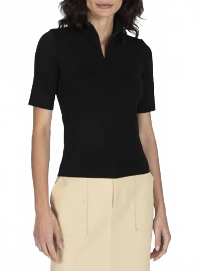 Atm Anthony Thomas Melillo Women's Pima Zip Front Top In Black
