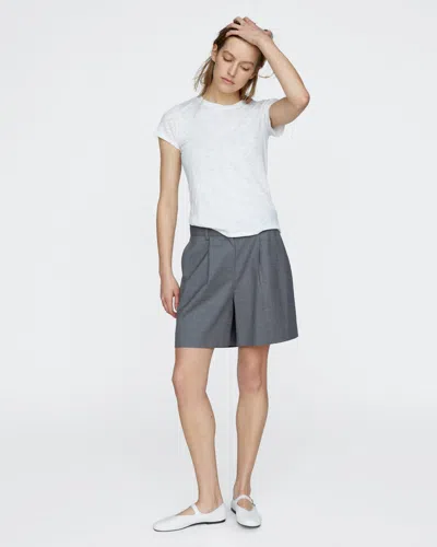 Atm Anthony Thomas Melillo Women's Pinstripe Bermuda Shorts Wool In Gray
