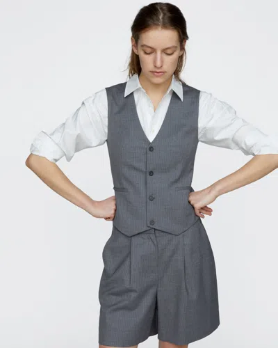Atm Anthony Thomas Melillo Women's Pinstripe Wool Vest In Gray