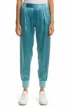 Atm Anthony Thomas Melillo Women's Pleated Front Silk Jogger Pants In Blue In Blue