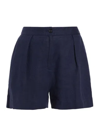 Atm Anthony Thomas Melillo Women's Pleated Linen & Cotton Shorts In Ink