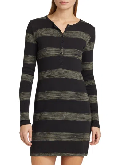 Atm Anthony Thomas Melillo 2x1 Rib Sunbleached Mini Dress In Black