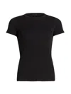 Atm Anthony Thomas Melillo Women's Rib-knit Short-sleeve T-shirt In Black