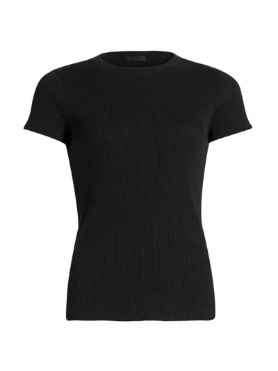 Atm Anthony Thomas Melillo Women's Rib-knit Short-sleeve T-shirt In Black