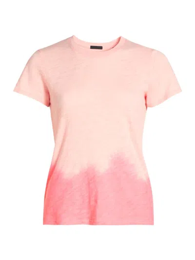 Atm Anthony Thomas Melillo Women's Schoolboy Slub Dip-dye T-shirt In Cherry Blossom