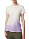 Atm Anthony Thomas Melillo Slub Jersey With Dip Dye Schoolboy Short Sleeve Crew Neck Tee In Tan Multi