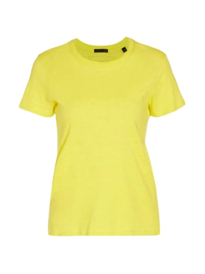 Atm Anthony Thomas Melillo Women's Schoolboy Slub Jersey T-shirt In Chartreuse Yellow