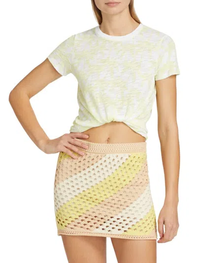 Atm Anthony Thomas Melillo Women's Schoolboy Slub Palm Print T-shirt