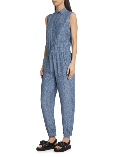 Atm Anthony Thomas Melillo Women's Silk Chambray Jumpsuit In Naval Blue