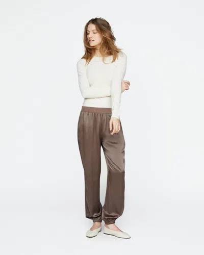 Atm Anthony Thomas Melillo Women's Silk Charmeuse Jogger Pants In Brown
