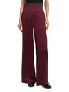 Atm Anthony Thomas Melillo Women's Silk Charmeuse Wide Leg Pants In Burgundy