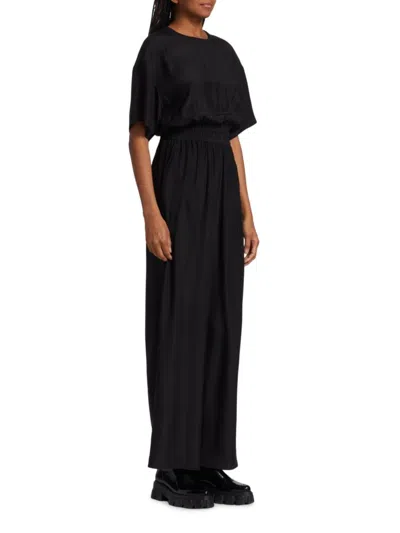 Atm Anthony Thomas Melillo Women's Silk Wide Leg Jumpsuit In Black