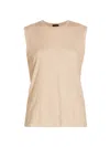 Atm Anthony Thomas Melillo Women's Sleeveless Schoolboy T-shirt In Camel