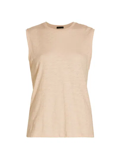 Atm Anthony Thomas Melillo Women's Sleeveless Schoolboy T-shirt In Camel