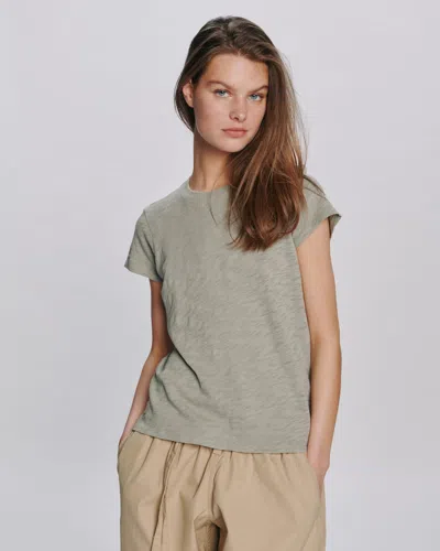 Atm Anthony Thomas Melillo Women's Slub Jersey Chroma Wash Schoolboy Crew Neck T-shirt In Gray