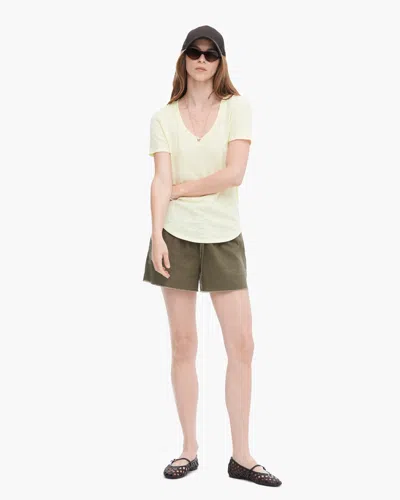 Atm Anthony Thomas Melillo Women's Slub Jersey Classic Short Sleeve V-neck T-shirt In Yellow