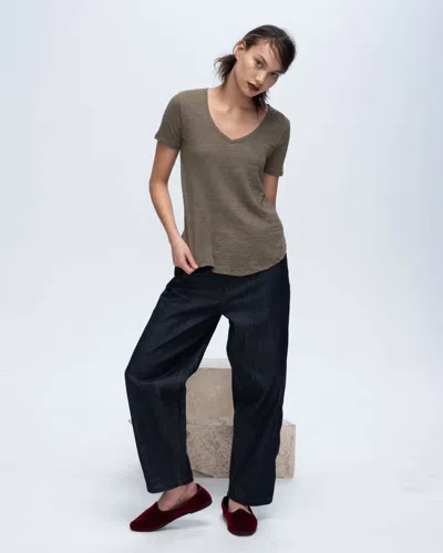 Atm Anthony Thomas Melillo Women's Slub Jersey Classic V-neck T-shirt In Nude