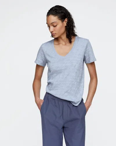 Atm Anthony Thomas Melillo Women's Slub Jersey Classic V-neck T-shirt In Blue