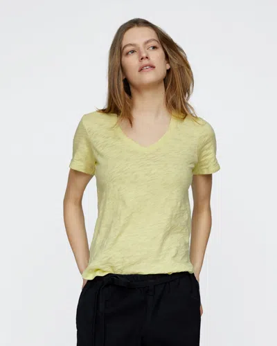 Atm Anthony Thomas Melillo Women's Slub Jersey Classic V-neck T-shirt In Yellow