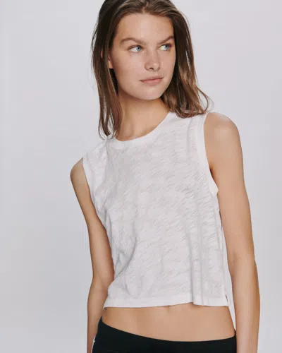 Atm Anthony Thomas Melillo Women's Slub Jersey Cropped Sleeveless Schoolboy T-shirt In Multi