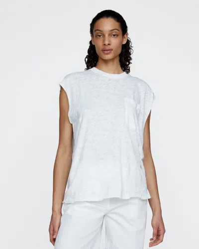 Atm Anthony Thomas Melillo Women's Slub Jersey Cut Off Muscle T-shirt In White